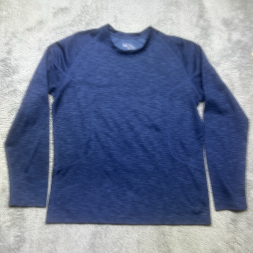 REI Coop Shirt Mens L Blue Base Layer Med Weight Long Sleeve Crew Outdoor Hiking